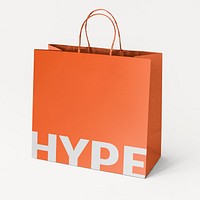 Orange shopping bag mockup psd
