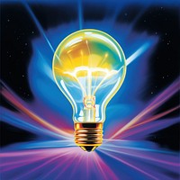 Airbrush art of a light bulb lightbulb illuminated electricity.