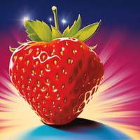 Airbrush art of a strawberry fruit plant food.