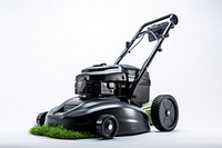 Black lawn mower grass plant equipment.