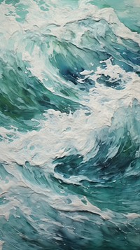 Ocean wave with some paint on it painting nature sea.