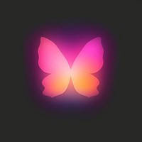 Abstract blurred gradient illustration butterfly purple yellow nature.
