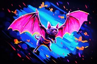 Bat monter purple animal mammal.
