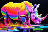 Rhino wildlife painting animal.
