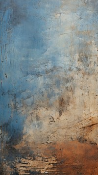 Blue and brown painting rough wall.