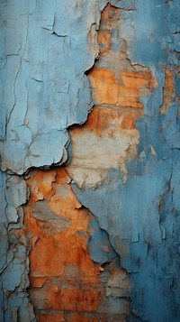 Blue and rusted rough paint wall.