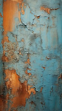 Blue and rusted rough paint wall.