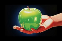 Hand holding apple adult food freshness.