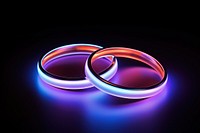Love wedding rings neon jewelry red illuminated.