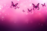 Pink butterflies border neon outdoors purple nature.