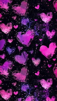 Graffiti spray hearts pattern purple backgrounds creativity.