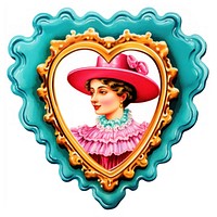 A woman printable sticker heart white background representation.