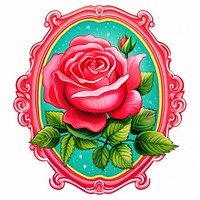 A red rose printable sticker pattern flower plant.