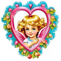 Angel printable sticker heart cute toy.