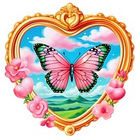 Butterfly printable sticker flower plant heart.