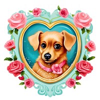 Dog printable sticker mammal animal heart.