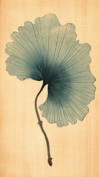 Japanese wood block print illustration of ginkgo leaf art pattern drawing.