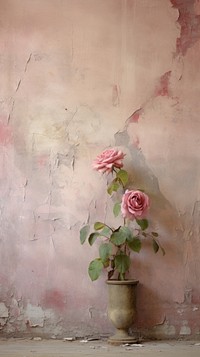 Old rose pink wall architecture painting.