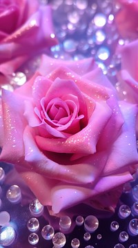 Pink rose pattern flower petal plant.