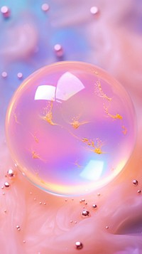 Pink Soap bubble sphere soap transparent.