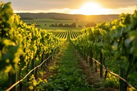 Vineyard field in the morning hours outdoors nature yellow.