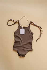 Brown top swimming suit accessories simplicity coathanger.