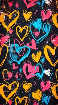 Graffiti spray hearts pattern backgrounds creativity variation.