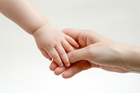 Mother with baby hand togetherness agreement handshake.