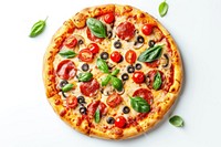 Pizza food white background italian food.