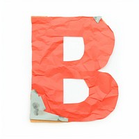 Alphabet B paper craft collage text white background number.