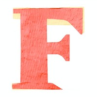 Alphabet F paper collage text letter white background.
