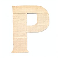 Alphabet P paper craft collage text letter white background.
