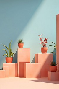 Wall architecture terracotta plant.