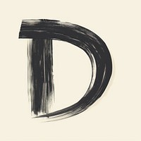 Alphabet D marker brush drawing sketch text.