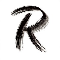 Alphabet R marker brush drawing sketch line.