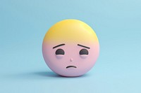 Sad emoji anthropomorphic representation frustration.