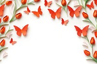 Tulip and butterfly floral border backgrounds pattern flower.