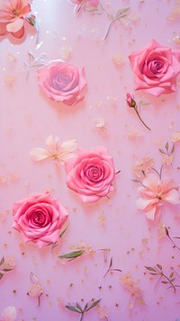 Pink roses wallpaper flower backgrounds pattern.