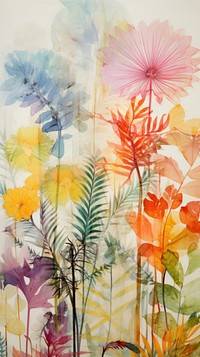 Tropical plants wallpaper flower backgrounds painting.