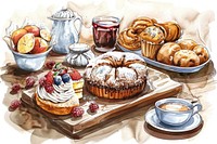 Baking illustration dessert pastry brunch.