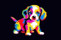 Black light oil painting of little Beagle animal mammal beagle.