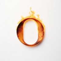 Burning letter O jewelry flame font.