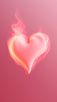 Pink burning heart icon abstract softness glowing.