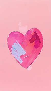 Cute heart illustration painting pink pink background.