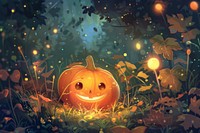 Cute pumpkin background wallpaper halloween anthropomorphic jack-o'-lantern.