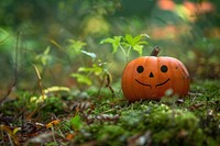 Cute pumpkin wallpaper halloween anthropomorphic jack-o'-lantern.