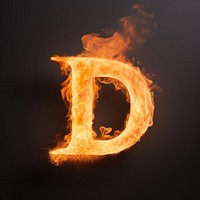 Burning letter D fire burning flame.