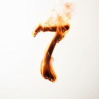 Burning number 7 fire burning smoke.
