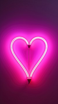 Heart neon light purple pink.