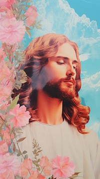 Jesus craft collage art portrait painting.